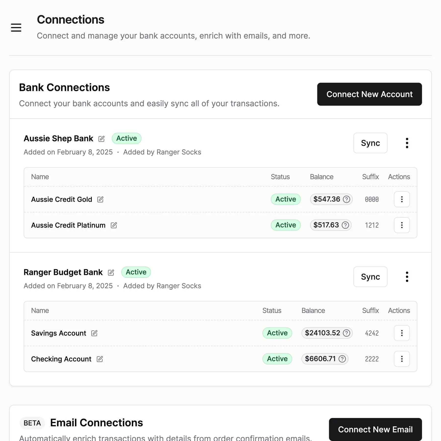 Connections Page